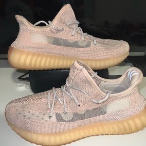 Yeezy 350 boost off pink/tan orange